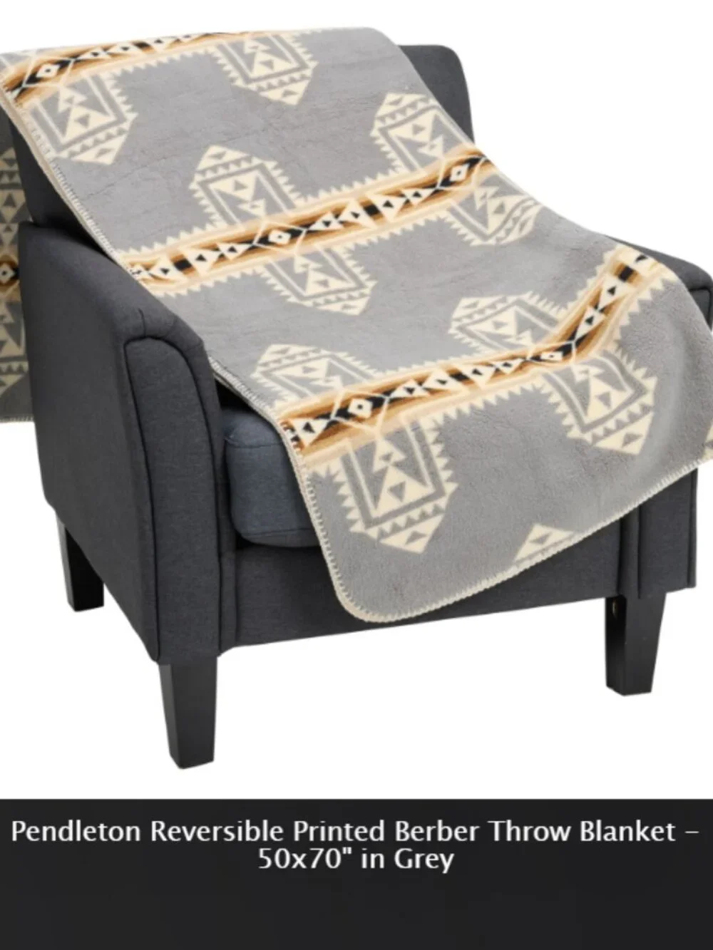 NEW Pendleton Reversible Printed Berber Throw Blanket - 50x70